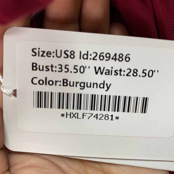 JJ's House Burgundy A-line Deep V Floor-Length Chiffon Formal Dress Sz 8 269486 - Picture 9 of 9